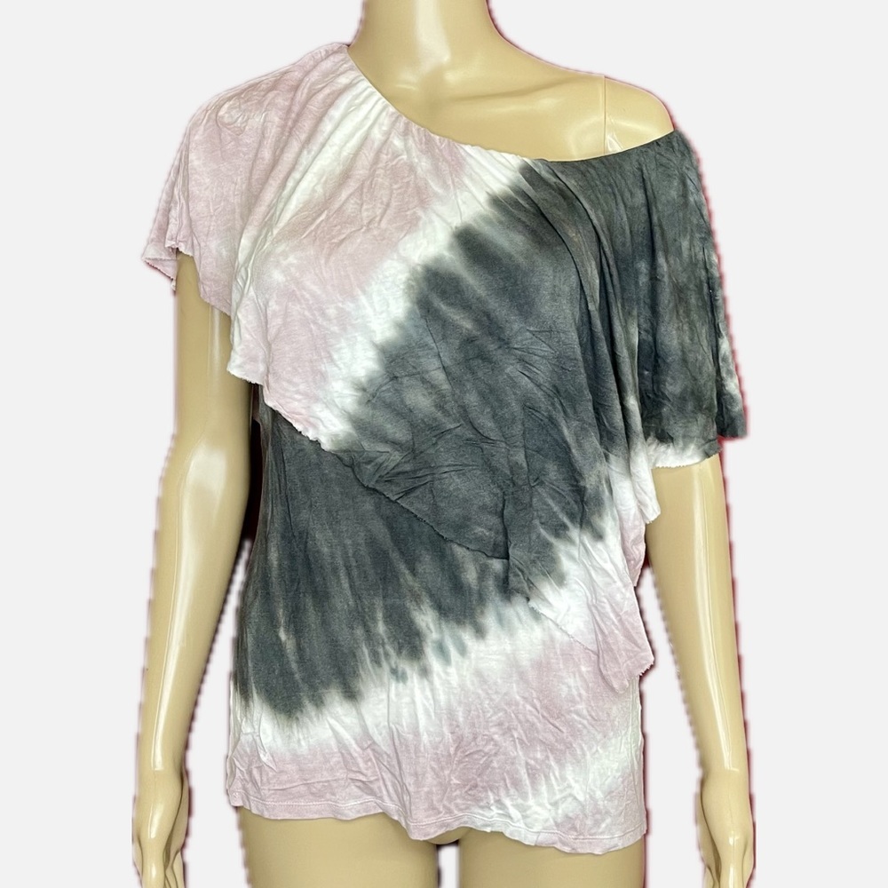 Juicy Couture Tie Dye Flounce Off Shoulder Top Small